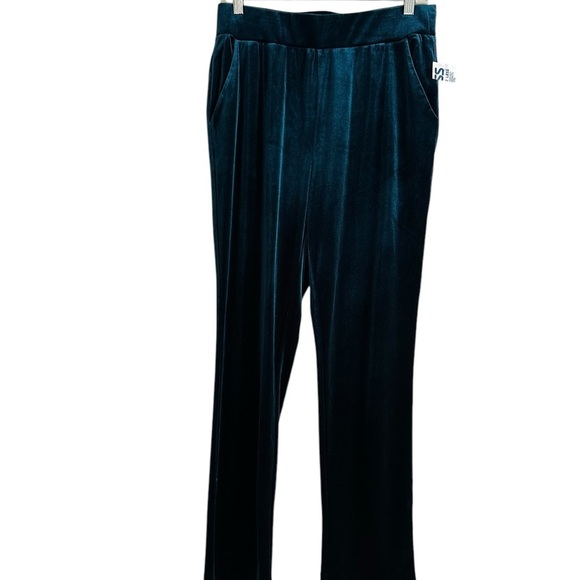 Rachel Roy Velvet Pull On Dark Green Teal Turquoise Pants Size M NWT - Picture 5 of 17